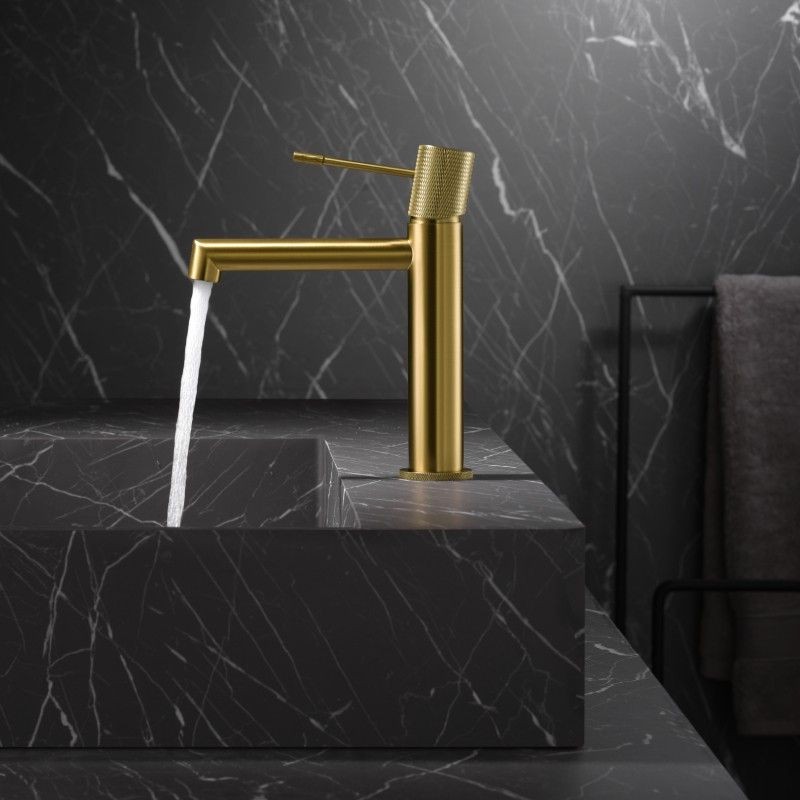 Grifo Monomando Lavabo Line Oro Cepillado De La Marca Imex