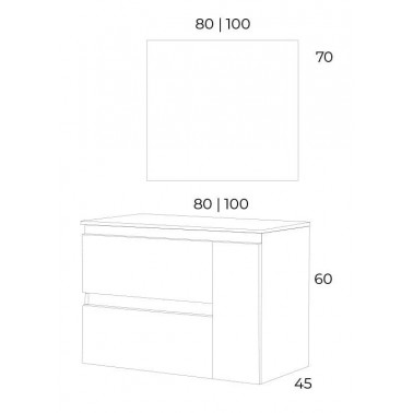 Dado Basic 60 Mueble + Lavabo + Espejo