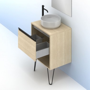 Mueble de baño con lavabo sobre encimera YOKO TOP de 60 cm