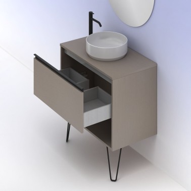 Mueble de baño con lavabo sobre encimera YOKO TOP de 80 cm