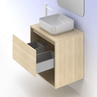 Mueble de baño con lavabo sobre encimera NIWA Top de 60 cm