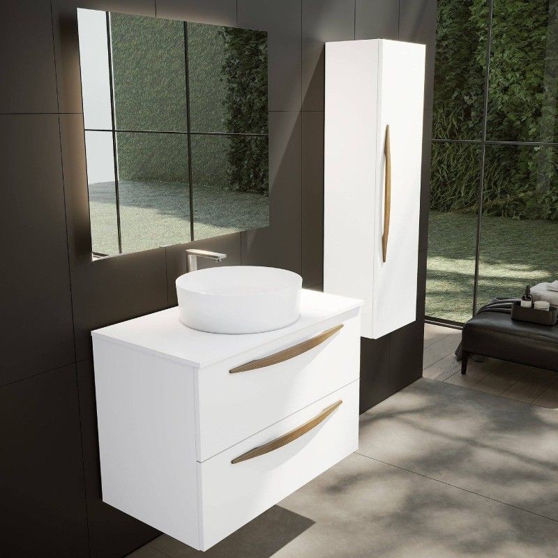 Manhattan brecha Emigrar Mueble baño modelo ARCO 100 cm con lavabo sobre encimera diseño y calidad  sólo en ASEALIA.