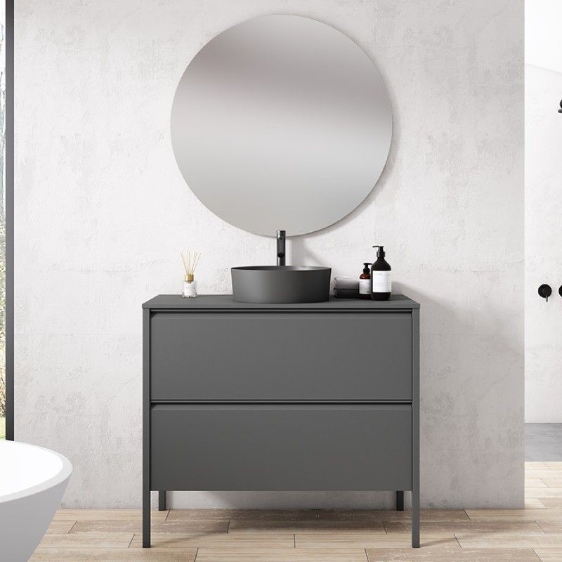Mueble baño modelo ICON 100cm con lavabo sobre encimera diseño y calidad  sólo en ASEALIA.
