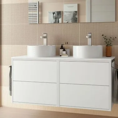 Mueble de Baño OPTIMUS 120 4C con lavabos sobre encimera