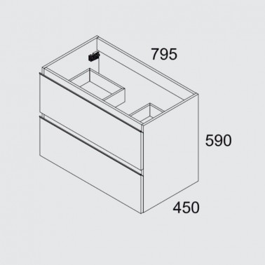 Mueble de baño DIANA 80 2C