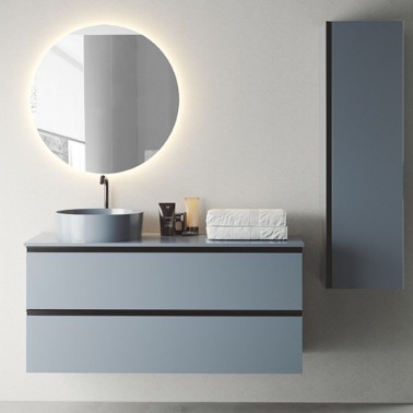 Mueble baño modelo GRANADA 100cm con lavabo sobre encimera moderno y muy  espacioso - ASEALIA