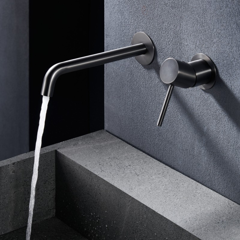 Grifo empotrado monomando para lavabo MONZA BLACK GUN METAL