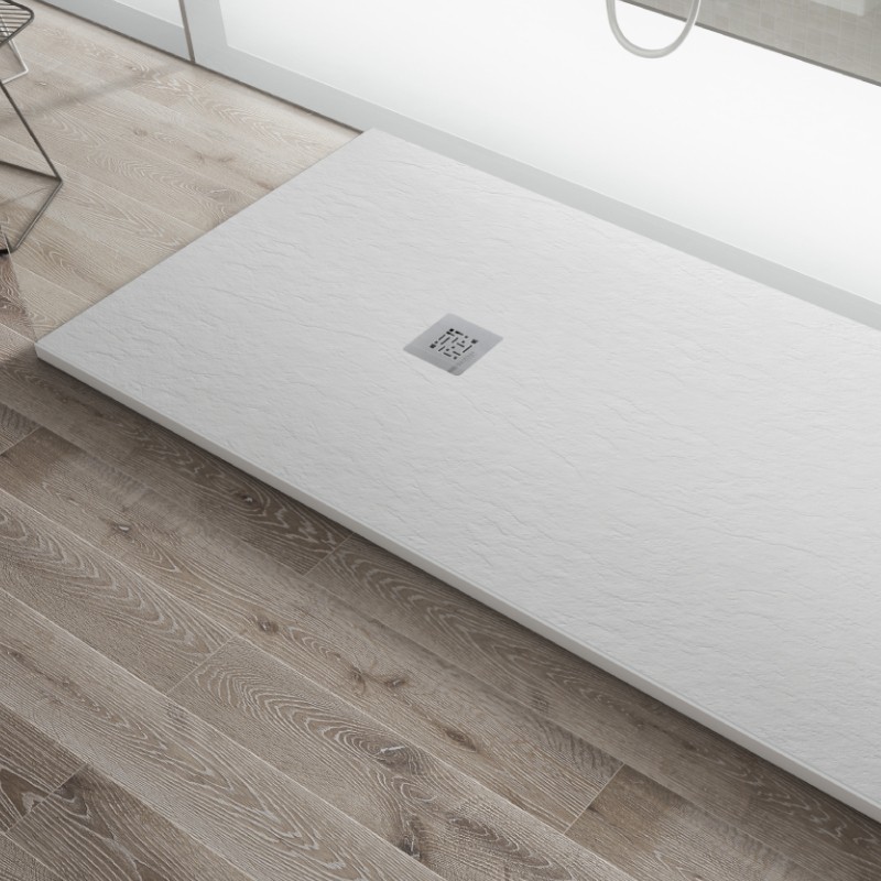 Plato de ducha de resina extraplano gris claro 100x170 cm