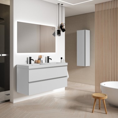 Mueble baño modelo GRANADA 100cm con lavabo sobre encimera moderno y muy  espacioso - ASEALIA