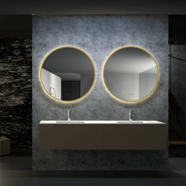 Espejo baño redondo retroiluminado con marco de colores FUN