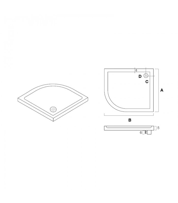 Plato de ducha acrílico BASIC ANGULAR