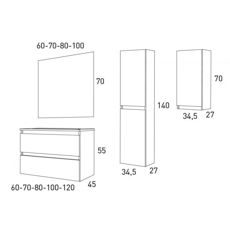 Mueble de baño Box 60 2C